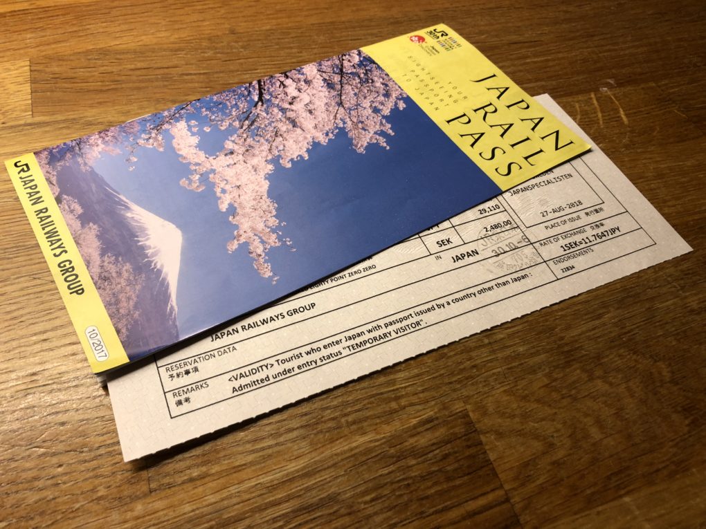 Broschyr för Japan Rail Pass